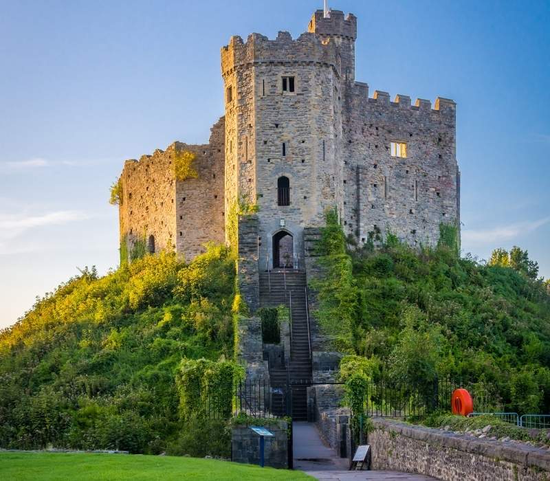Cardiff Castle historic landmark in Cardiff, Wales, UK