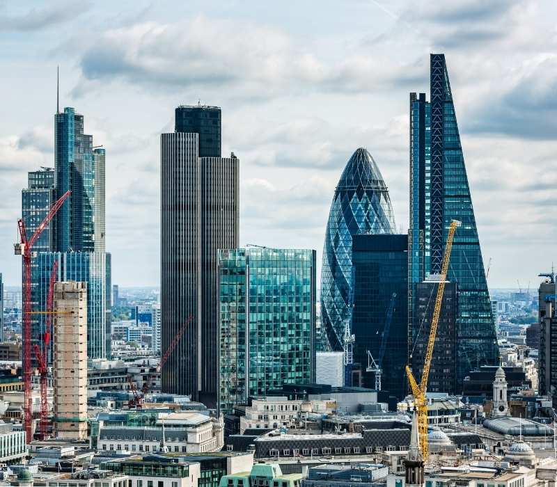 City of London skyline with modern skyscrapers in London, UK