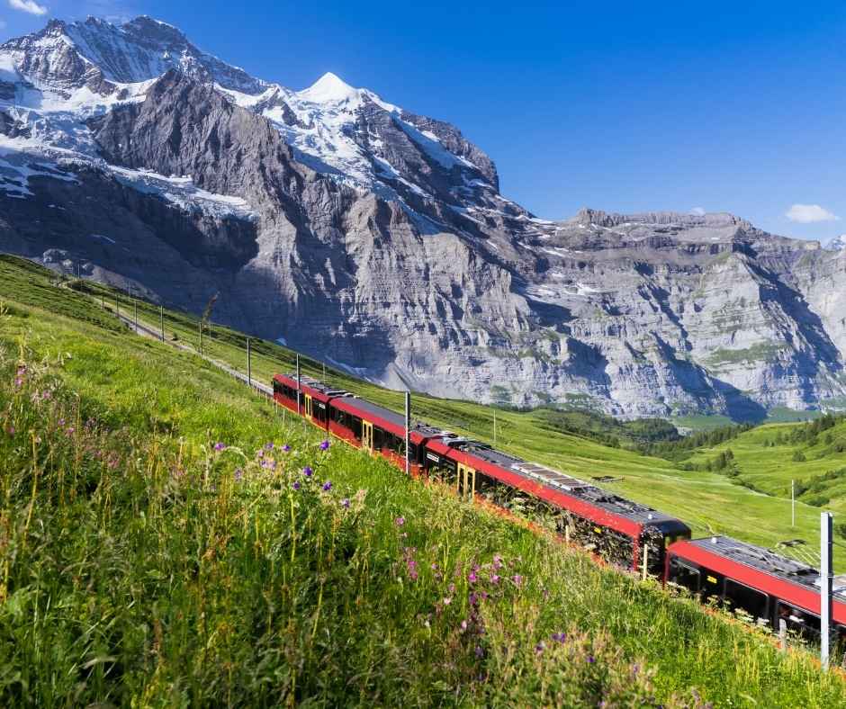 Ride the Bernina Express through the stunning Swiss Alps views
