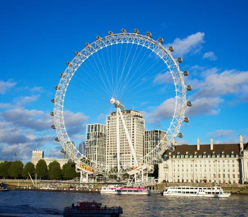 London Eye Ferris wheel on the River Thames in London